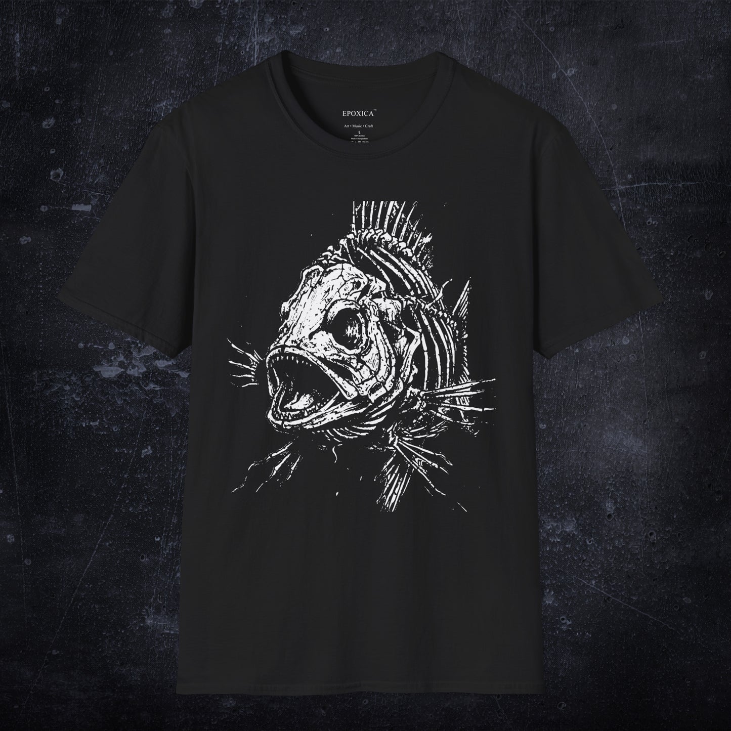 Skeleton Fish Graphic T-Shirt | Unisex Softstyle Cotton Tee
